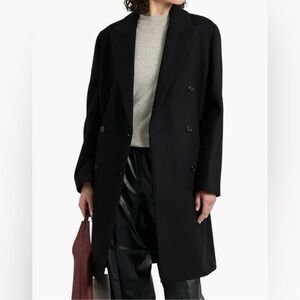 Theory Women's Elegant Black Boxy Coat, L